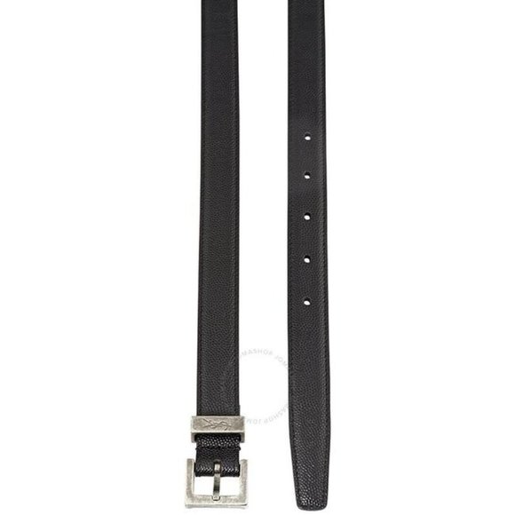 Saint Laurent Black Ysl Leather Belt - Picture 1 of 7